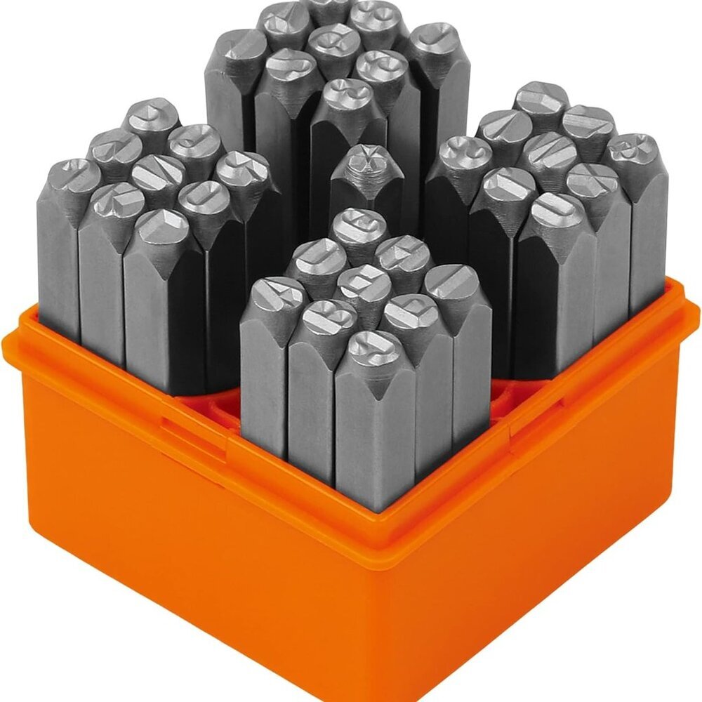 37-Piece Number and Letter Stamp Set 1/4 6mm A-Z & 0-9 + Stars Punch Perfect for